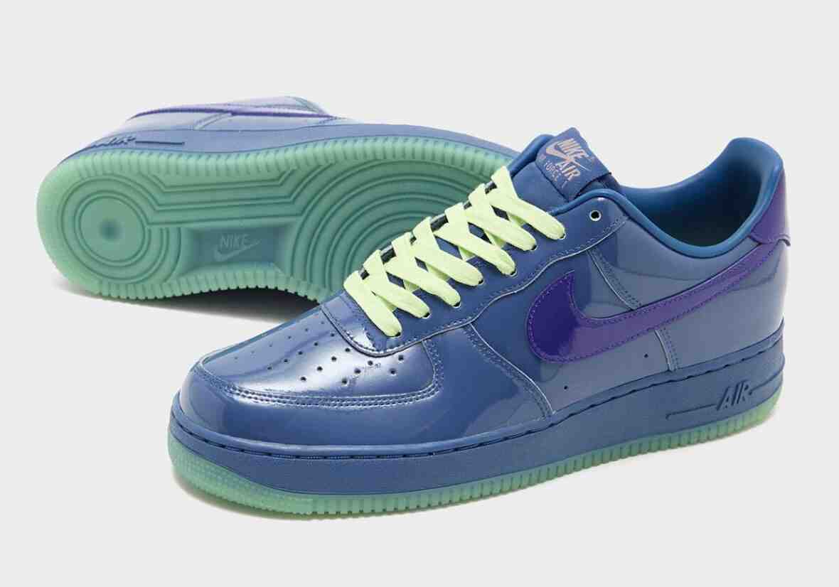 Nike Air Force 1 Low, Nike Air Force 1, Nike, Footpatrol - 藍色漆皮包裹的耐克 Air Force 1 Low
