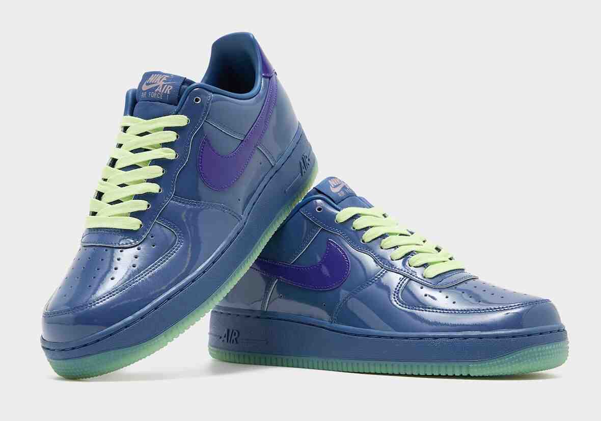 Nike Air Force 1 Low, Nike Air Force 1, Nike, Footpatrol - 藍色漆皮包裹的耐克 Air Force 1 Low