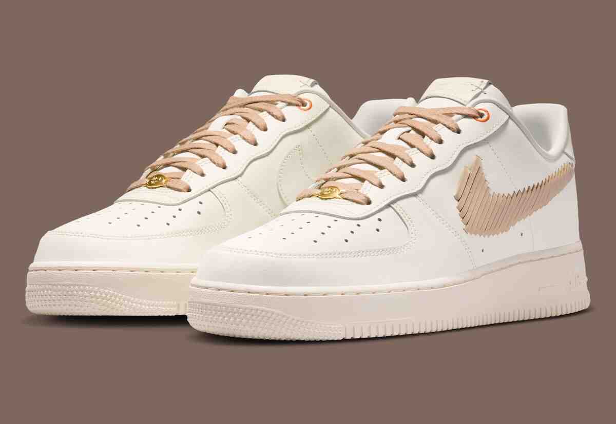 Nike Air Force 1 Low, Nike Air Force 1, Nike - 耐克空軍一號低配版 "帆布/亞麻布 "增添梭織 Swoosh