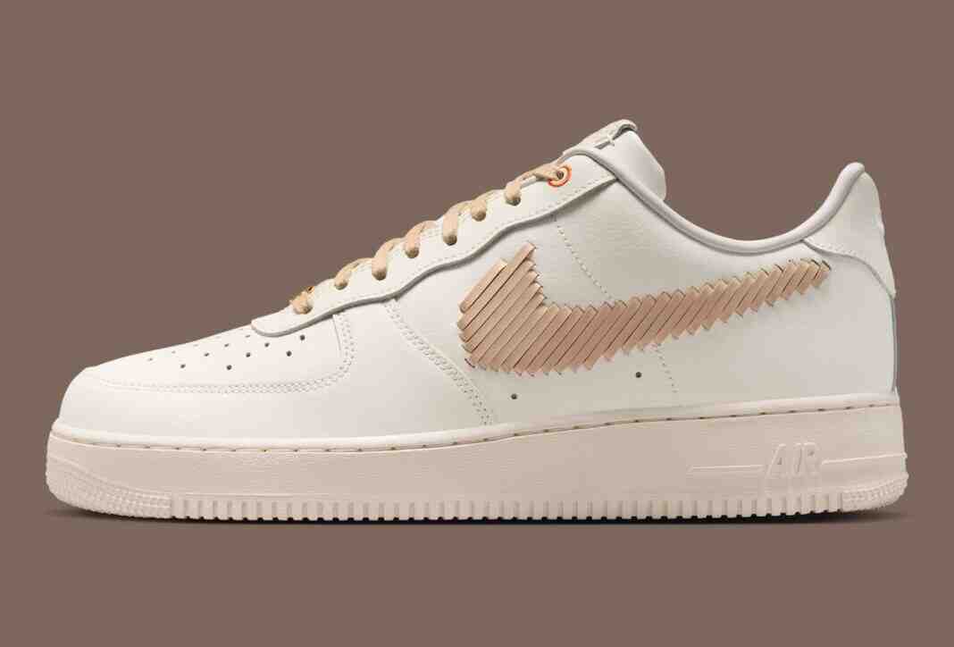 Nike Air Force 1 Low, Nike Air Force 1, Nike - 耐克空軍一號低配版 "帆布/亞麻布 "增添梭織 Swoosh