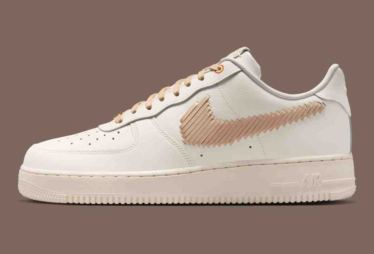 Nike Air Force 1 Low, Nike Air Force 1, Nike - 耐克空軍一號低配版 "帆布/亞麻布 "增添梭織 Swoosh