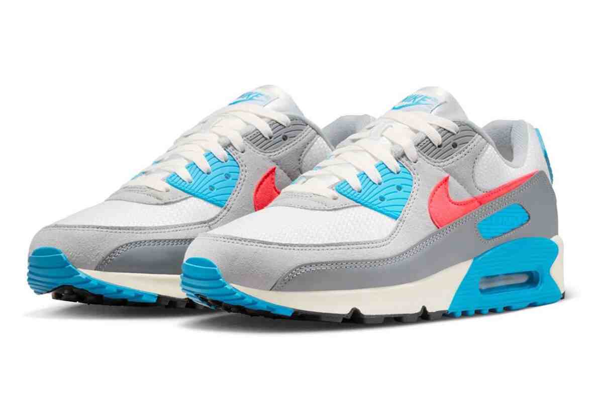 Nike Air Max 90, Nike Air Max, Nike - 耐克為 Air Max 90 增添了 "照片藍/琥珀色 "和 "冷灰色/紅寶石 23 "兩種顏色