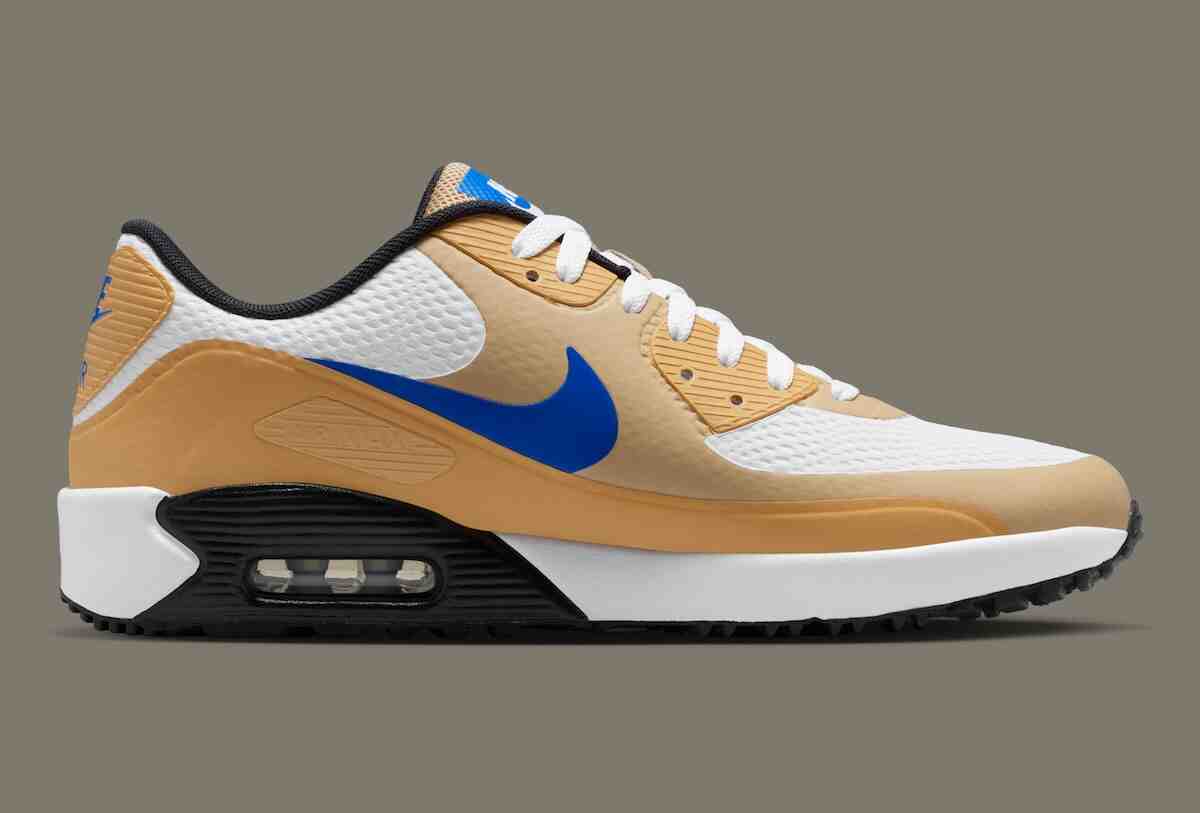 耐克 Air Max 90 Golf "白色/亞麻布 "配 "皇家 "色細節 Nike Golf, Nike Air Max 90, Nike - 耐克 Air Max 90 Golf "白色/亞麻布 "配 "皇家 "色細節