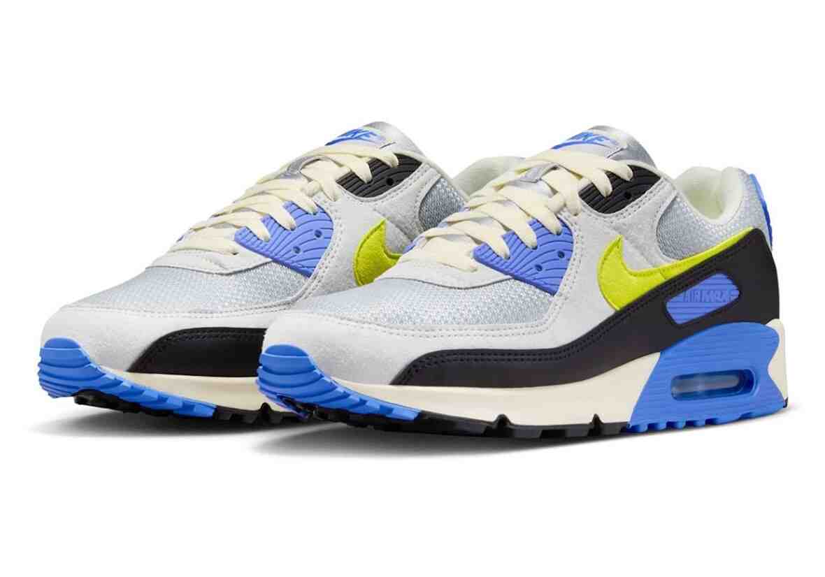 Nike Air Max 90, Nike Air Max, Nike - 耐克為 Air Max 90 增添了 "照片藍/琥珀色 "和 "冷灰色/紅寶石 23 "兩種顏色