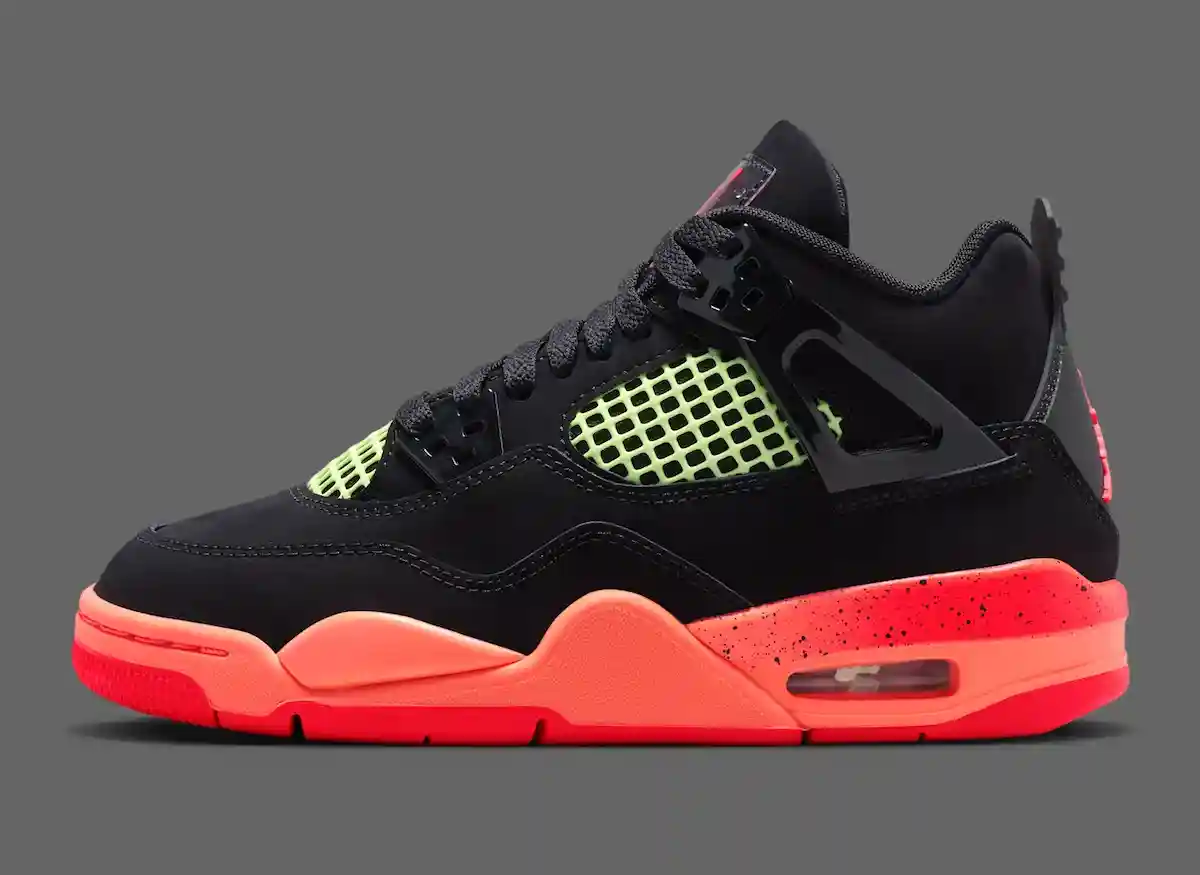 Nike, Air Jordan 4, Air Jordan - Air Jordan 4 GS "黑色/Infrared 23 "將於 2026 年 5 月發佈
