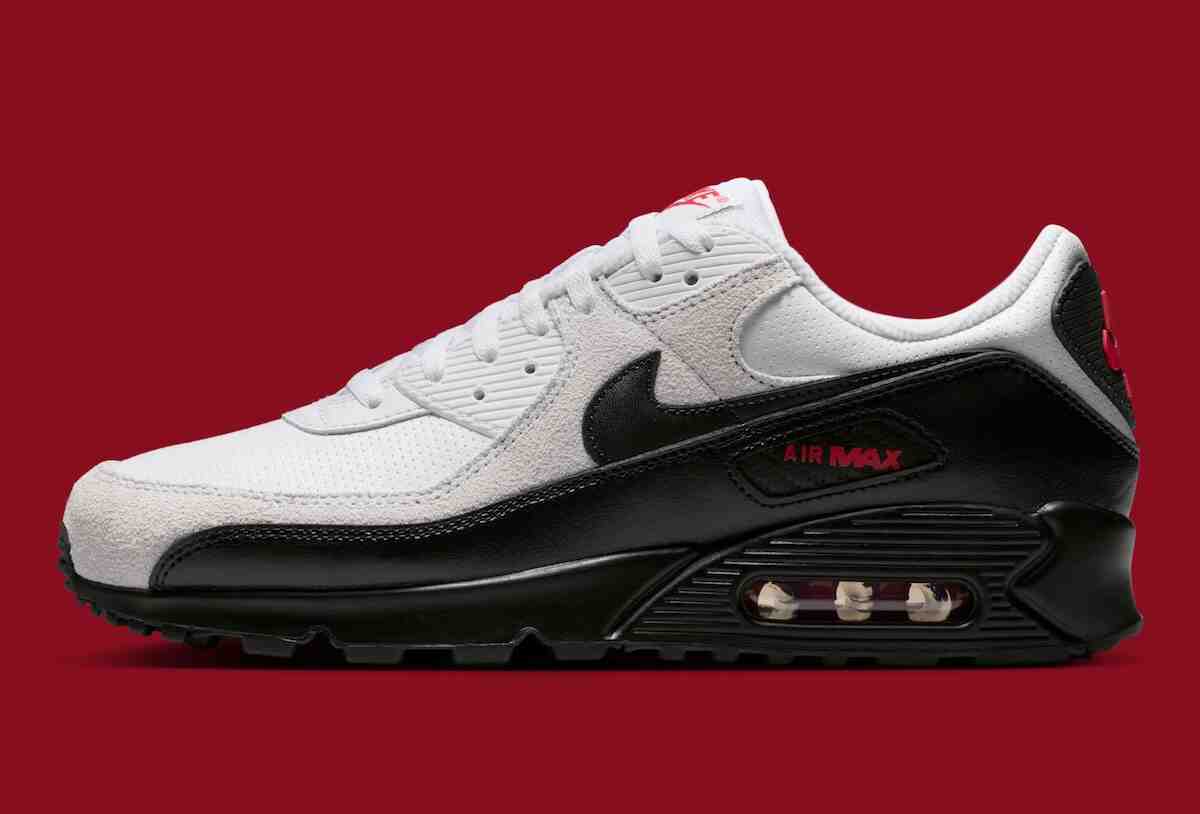 Nike Air Max 90, Nike Air Max, Nike - 耐克 Air Max 90 "白/黑 "配紅色烙印