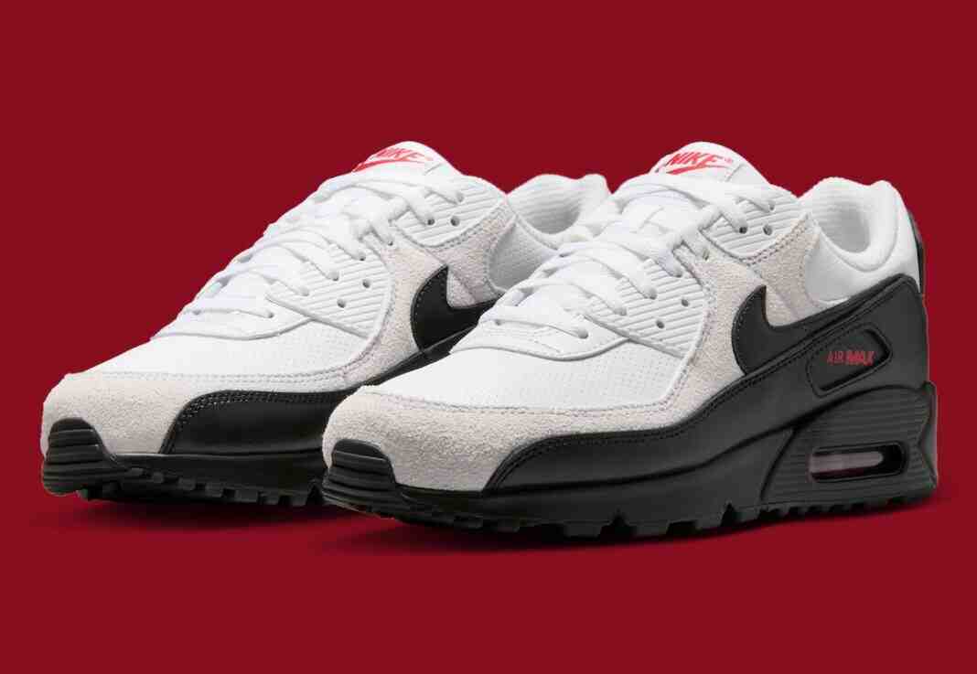 Nike Air Max 90, Nike Air Max, Nike - 耐克 Air Max 90 "白/黑 "配紅色烙印