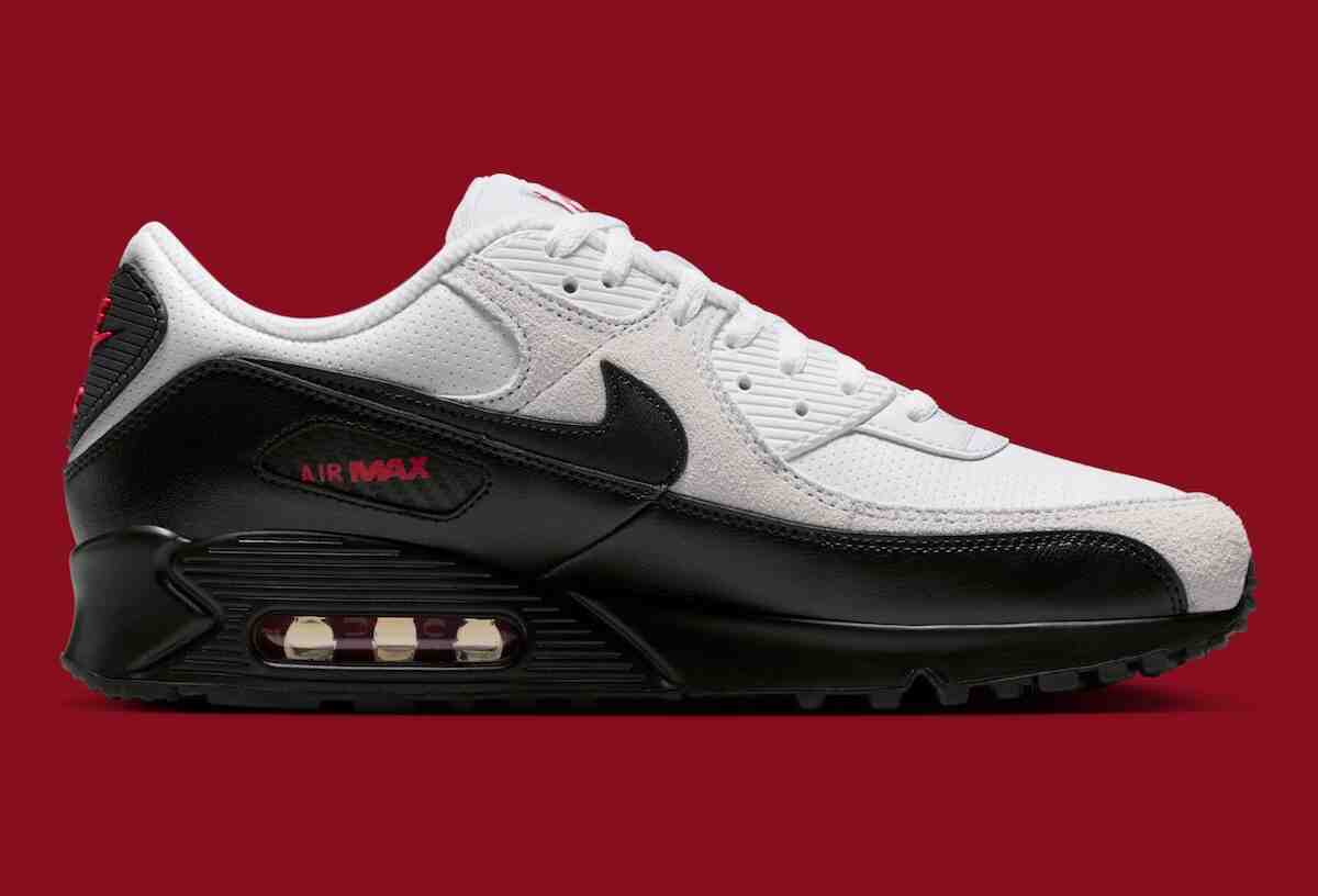 Nike Air Max 90, Nike Air Max, Nike - 耐克 Air Max 90 "白/黑 "配紅色烙印