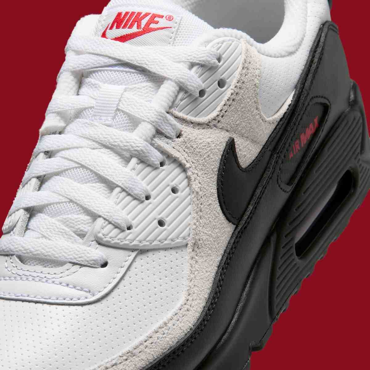 Nike Air Max 90, Nike Air Max, Nike - 耐克 Air Max 90 "白/黑 "配紅色烙印