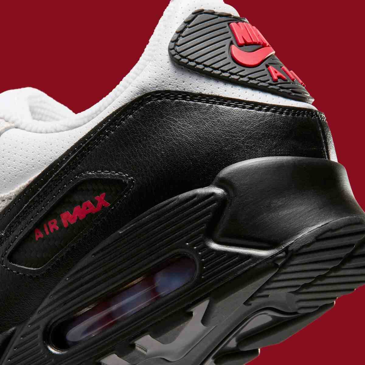 Nike Air Max 90, Nike Air Max, Nike - 耐克 Air Max 90 "白/黑 "配紅色烙印