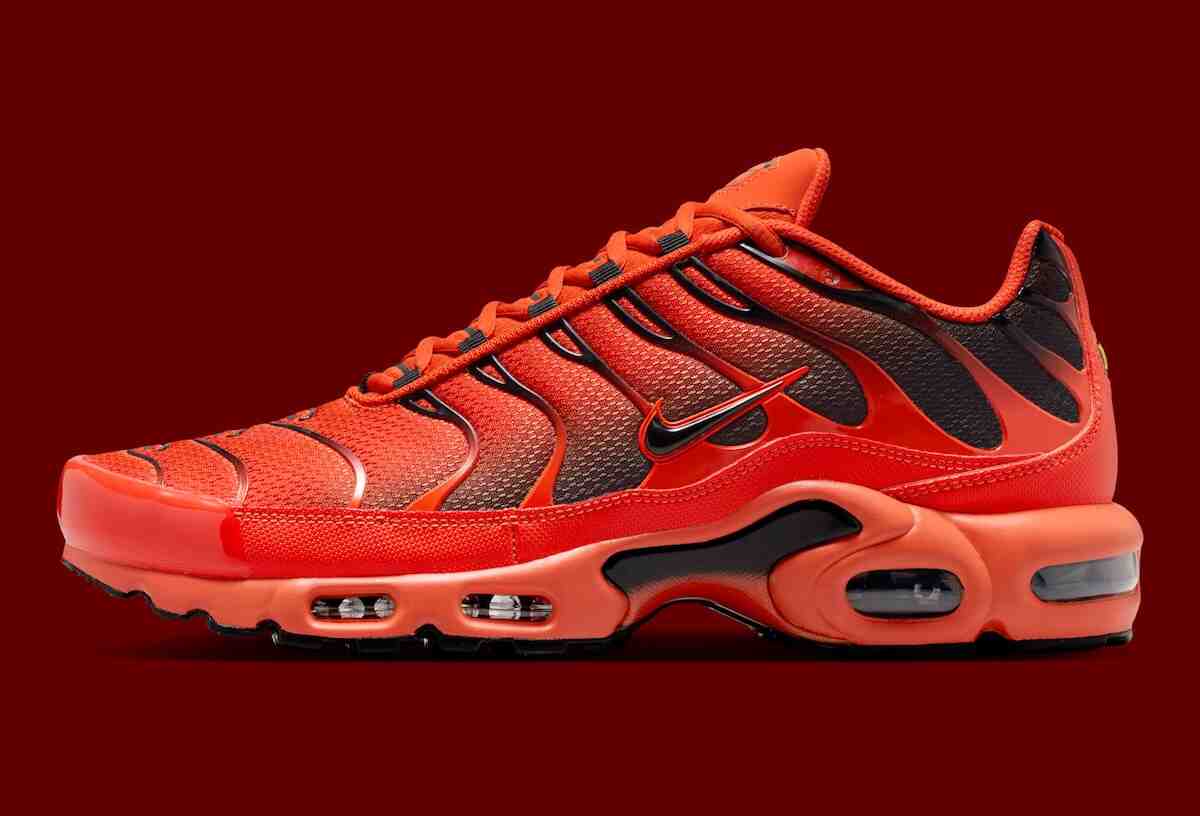 Nike Air Max Plus, Nike Air Max, Nike - 耐克 Air Max Plus "Picante紅 "帶來鮮明的紅黑配色