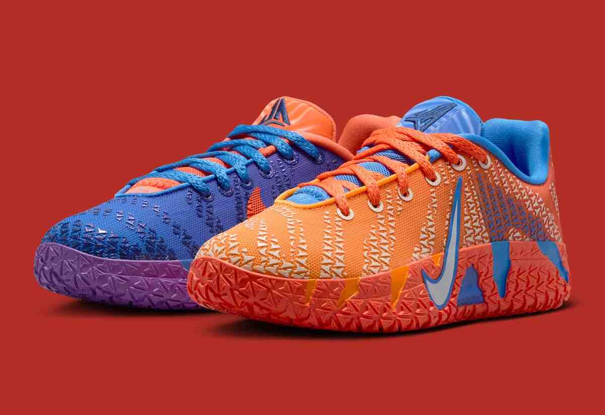 Nike Ja 3, Nike, Ja Morant - 耐克 Ja 3 GS "藍水晶/草皮橙 "採用尼克斯隊的混搭配色