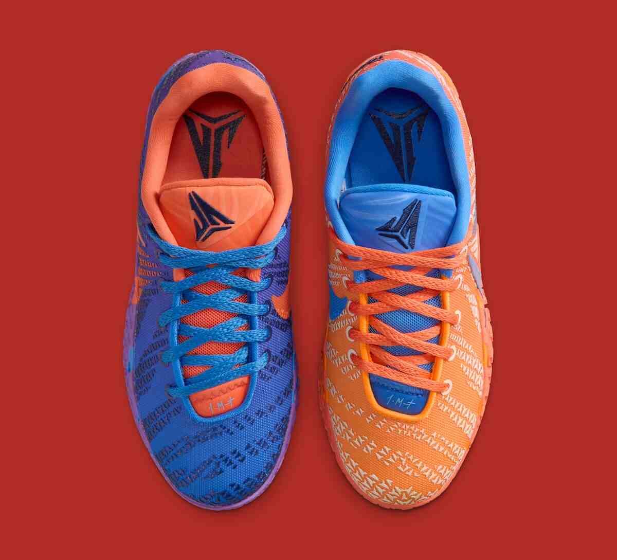 Nike Ja 3, Nike, Ja Morant - 耐克 Ja 3 GS "藍水晶/草皮橙 "採用尼克斯隊的混搭配色